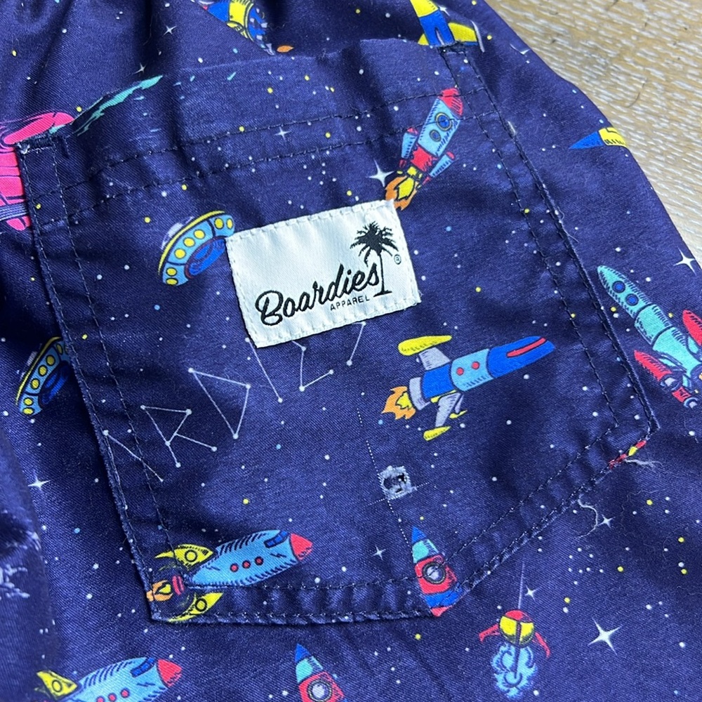 BOARDIES Little Boy Space Print Blue Swim Shorts 5-6 - Picture 7 of 10